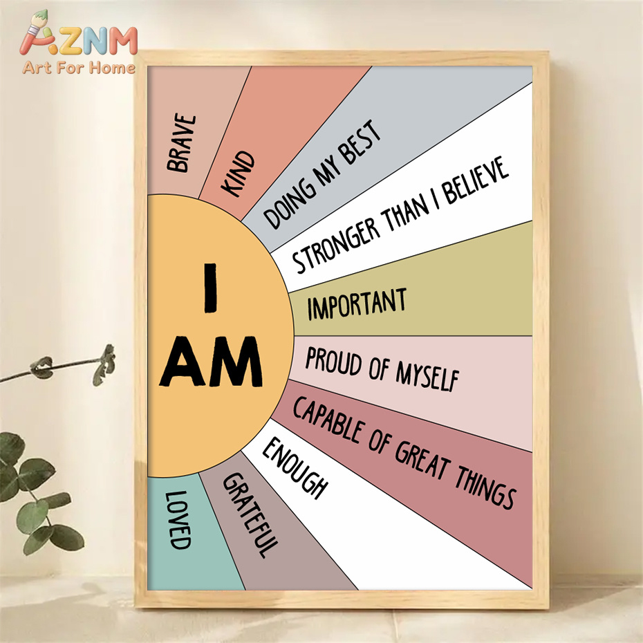 Kids Education Quote - 1PCS Educational Sun Colorful Positive Affirmation