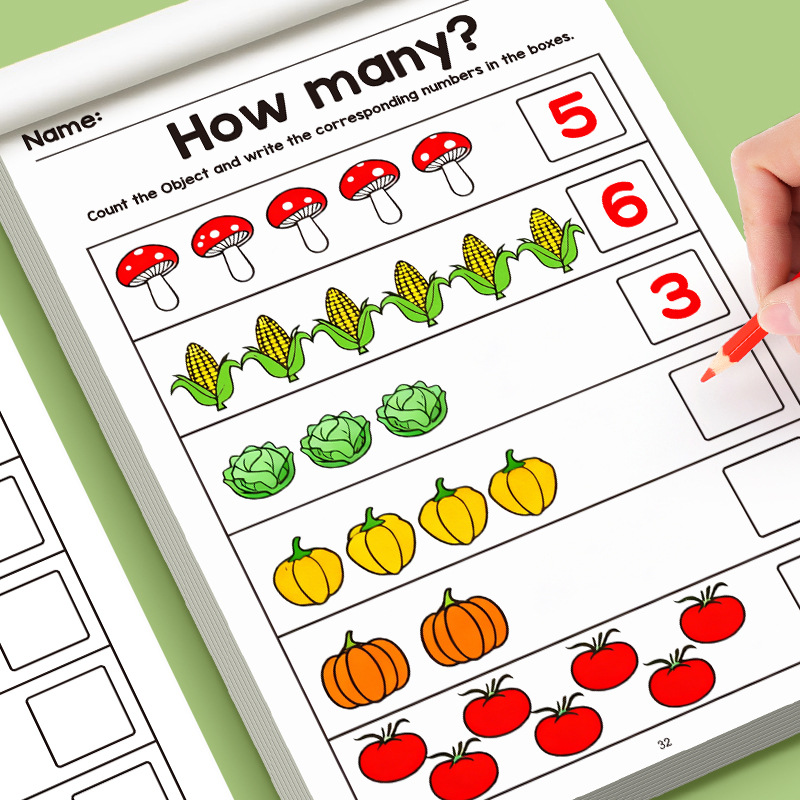 Learning Workbook Preschool - 32-Page Illustrated Math Workbook Designed for