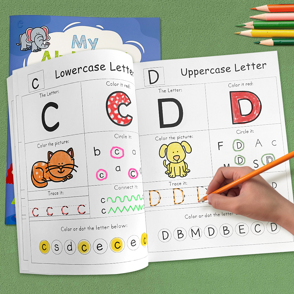 Learning Workbook Preschool - 54 Pages Letters A-Z Alphabet Phonics