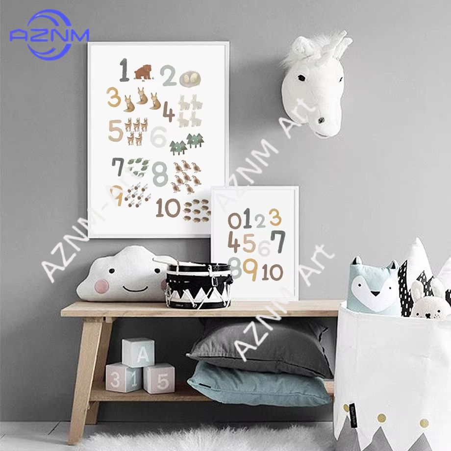 Kids Education Nursery - 1/2pcs Education Learning Number Animals Nursery