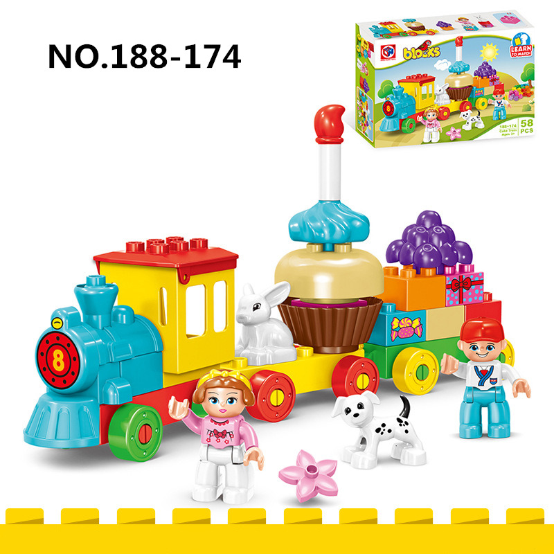 Happy Kids Education - 58pcs/set Creative Happy Birthday Cake Train