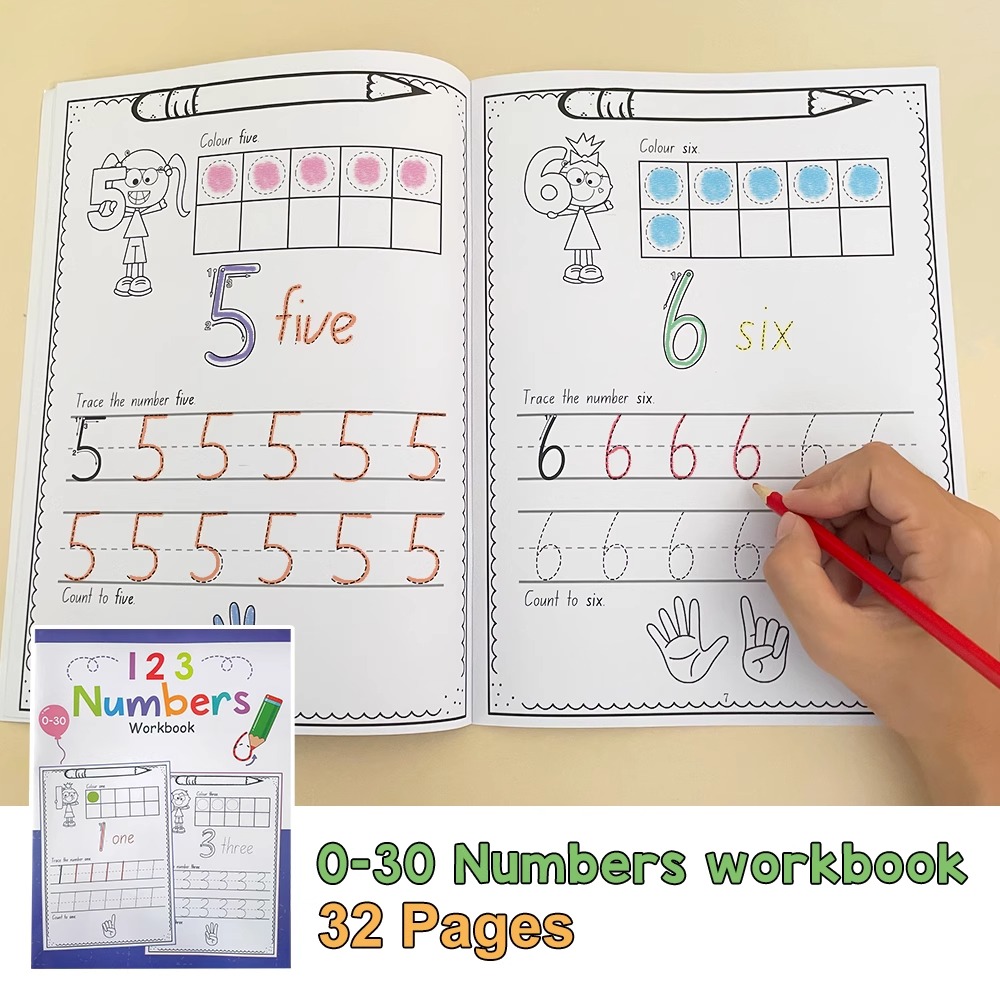 Learning Workbook Preschool - A4 Size Number 0-30 Tracing Practice