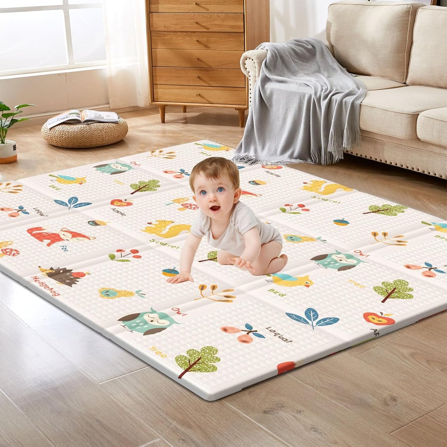 Kids Education Rug - Foldable Baby Play Mat Children's Double-sided