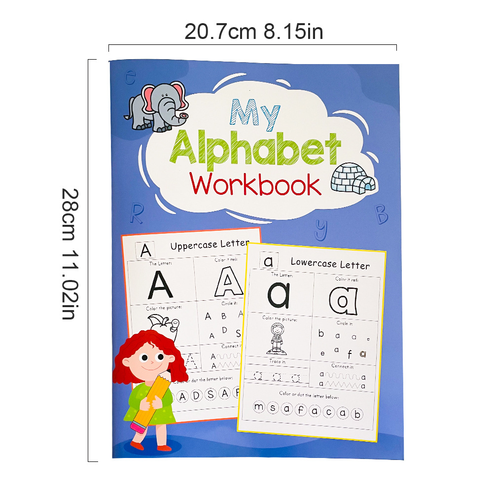 54 Pages Letters A-Z Alphabet  - đánh giá và giá Learning Workbook Preschool