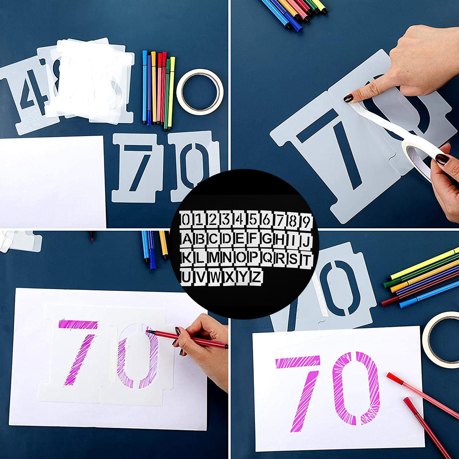 1Set Letter Number Drawing Ste - đánh giá và giá Kids Education Template