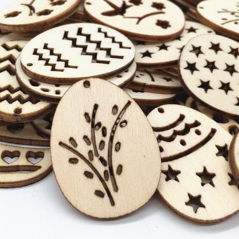 50Pcs Laser Cut Wooden Eggs fo - đánh giá và giá Happy Kids Education