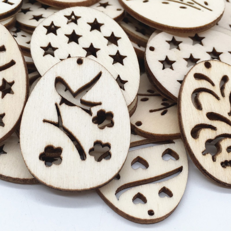50Pcs Laser Cut Wooden Eggs fo - đánh giá và giá Happy Kids Education