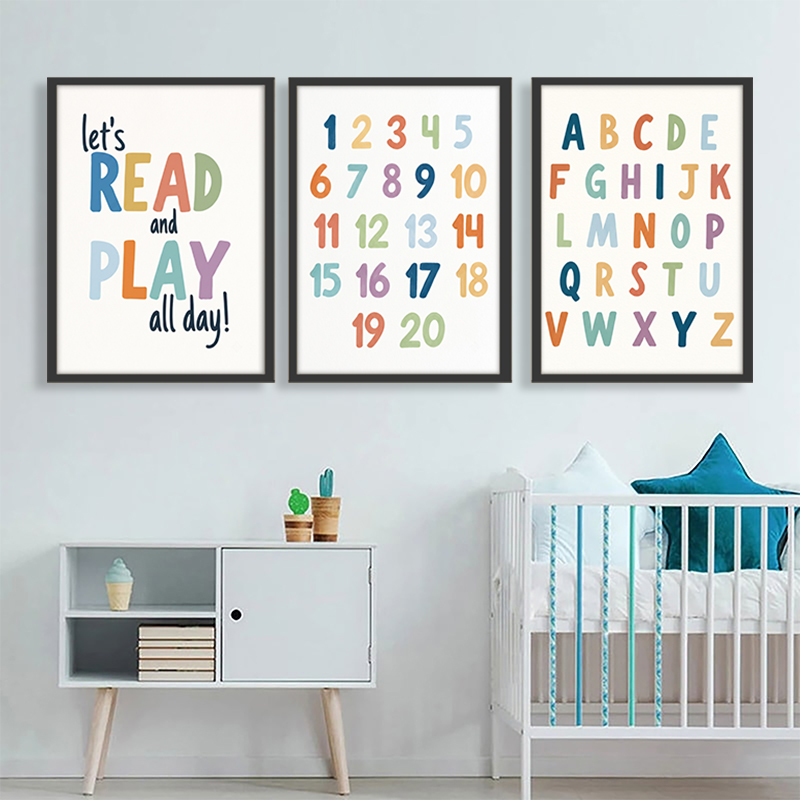 Rainbow ABC Numbers Canvas Wal - đánh giá và giá Kids Education Quote
