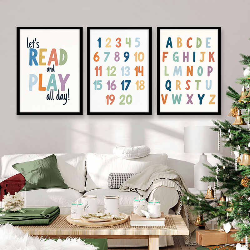 Rainbow ABC Numbers Canvas Wal - đánh giá và giá Kids Education Quote