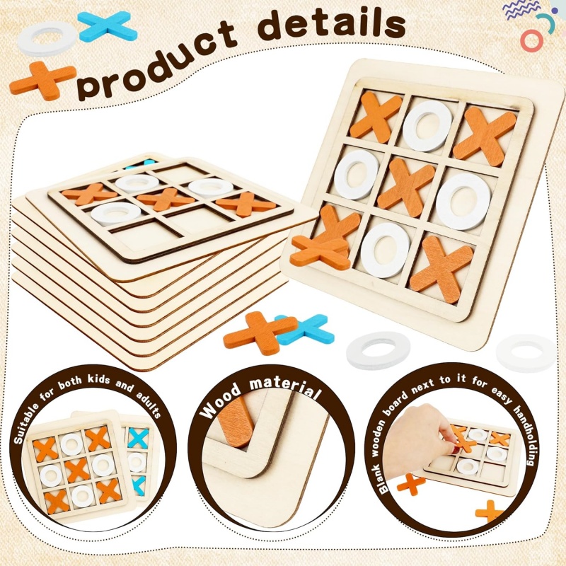 Wooden Tic Tac Toe Games Puzzl - đánh giá và giá Kids Education Template