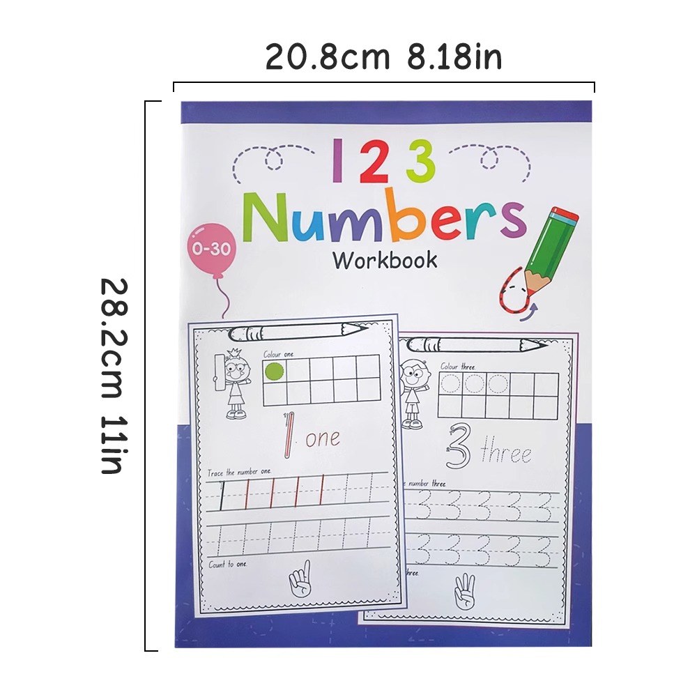 A4 Size Number 0-30 Tracing Pr - đánh giá và giá Learning Workbook Preschool