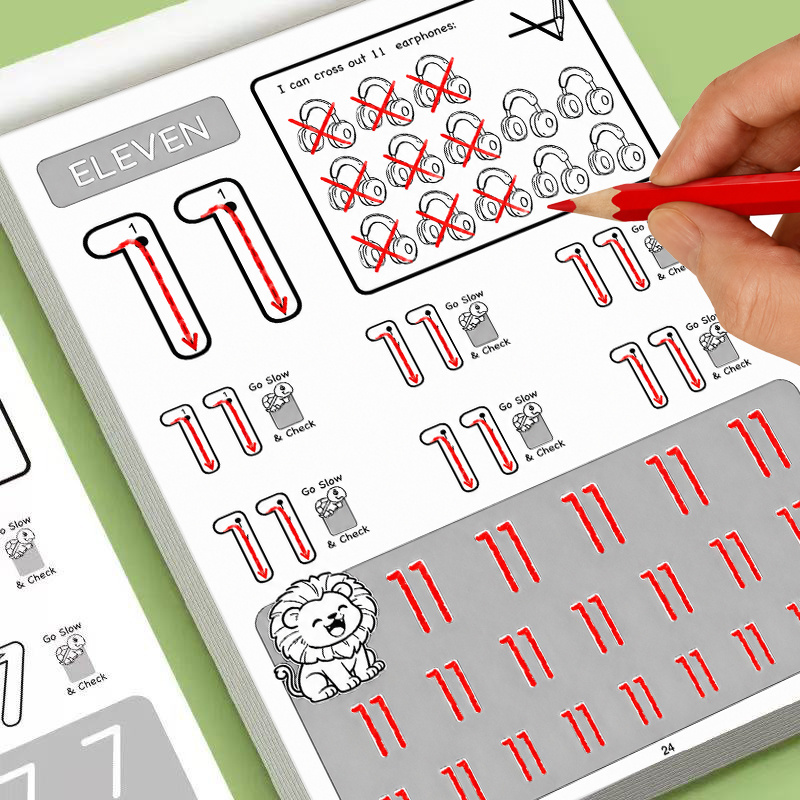 Number 1-12 Tracing Workbook 3 - đánh giá và giá Learning Workbook Preschool