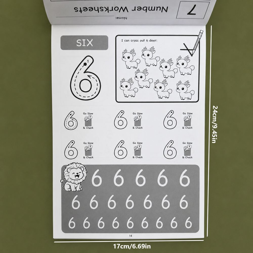 Number 1-12 Tracing Workbook 3 - đánh giá và giá Learning Workbook Preschool