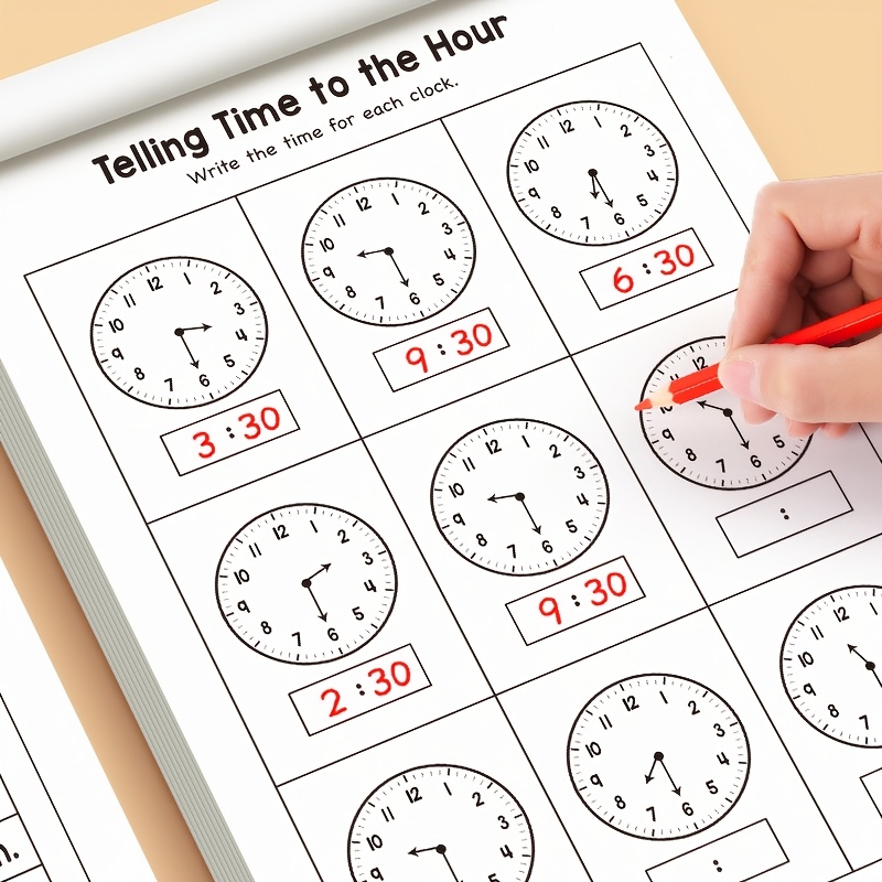 Children Telling Time Practice - đánh giá và giá Learning Workbook Preschool