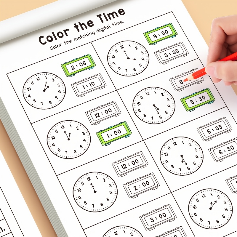Children Telling Time Practice - đánh giá và giá Learning Workbook Preschool