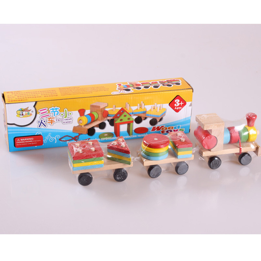 1Set Kids Wooden Train Three S - đánh giá và giá Kids Education Help