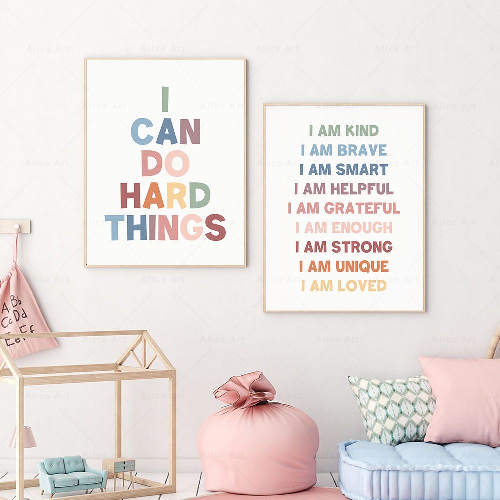 Affirmations for Kids Room Pos - đánh giá và giá Kids Education Quote