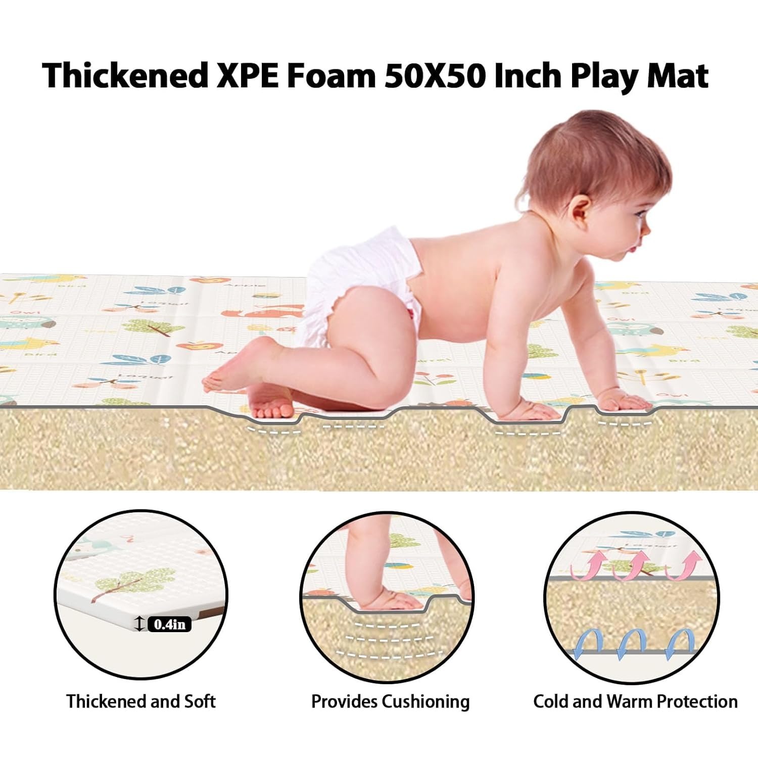 Foldable Baby Play Mat Childre - đánh giá và giá Kids Education Rug