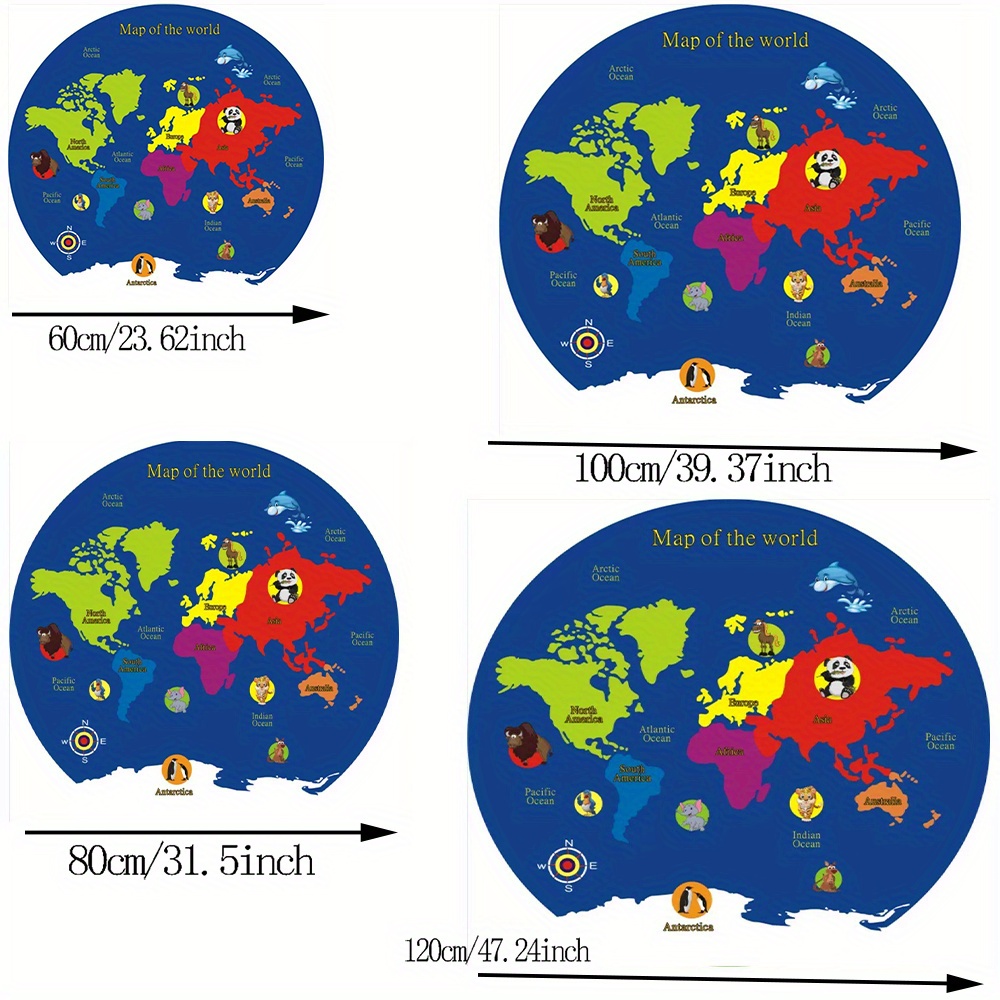 World Map Round Rug Flannel Ed - đánh giá và giá Kids Education Nursery
