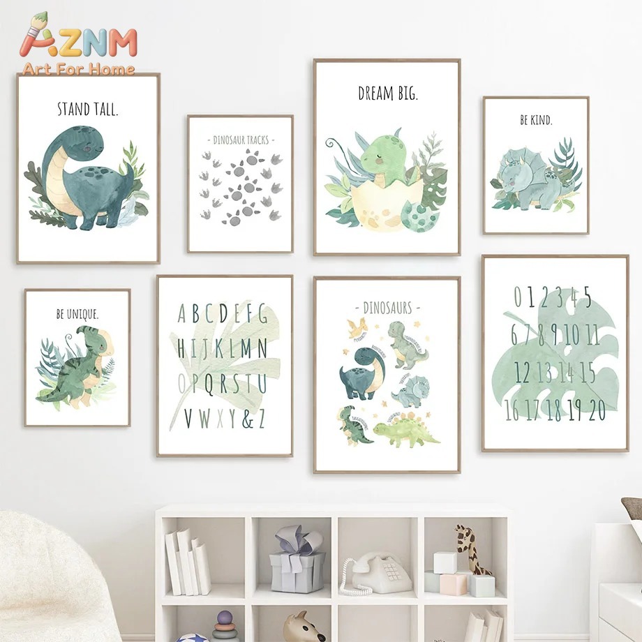 AZNM Watercolor Dinosaur Alpha - đánh giá và giá Kids Education Quote