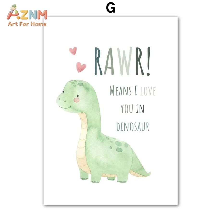 AZNM Watercolor Dinosaur Alpha - đánh giá và giá Kids Education Quote