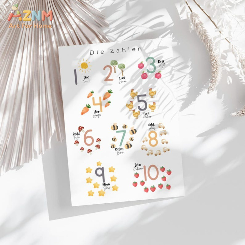 AZNM German Alphabet Numbers C - đánh giá và giá Kids Education Nursery