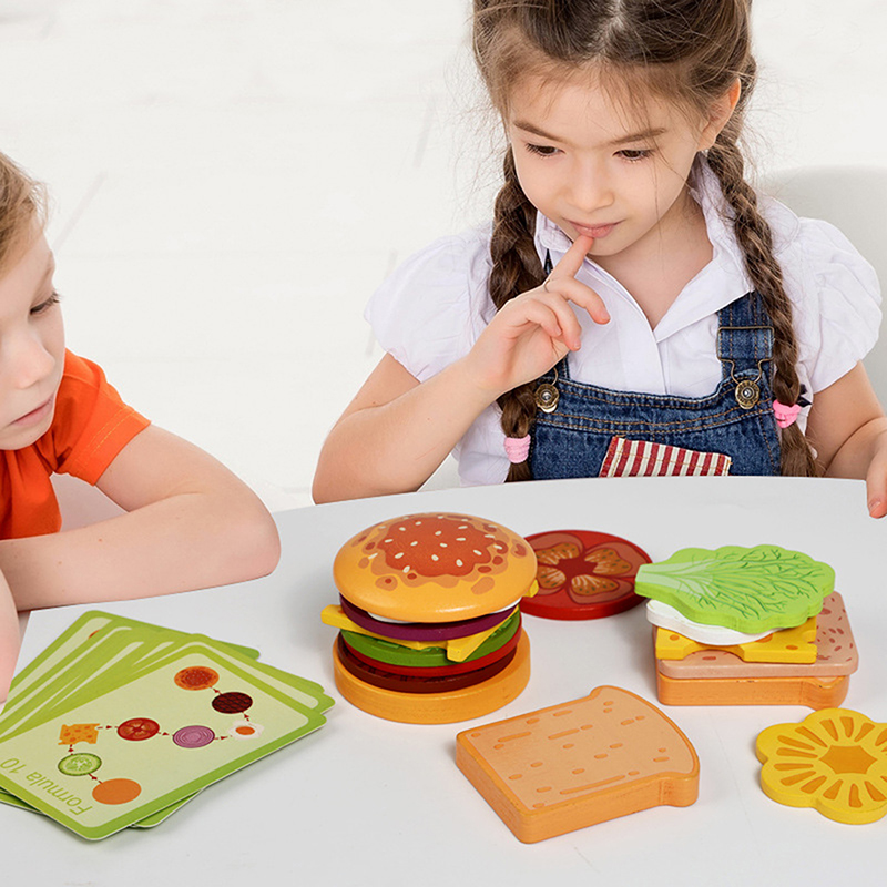 【HAPPY】Wooden Hamburg Sandwich - đánh giá và giá Happy Kids Education